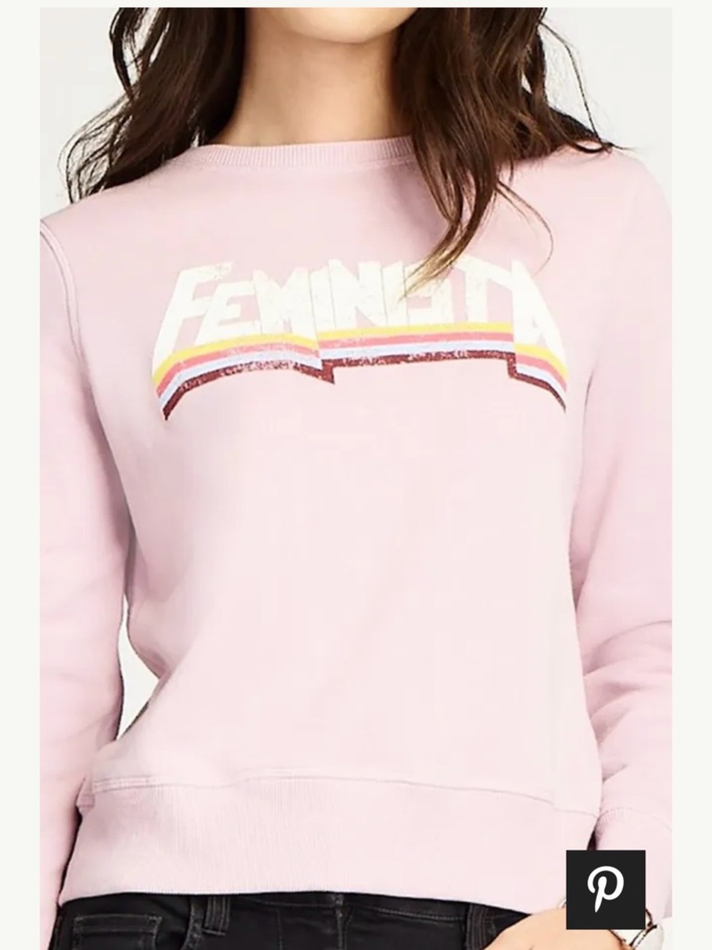 Rebecca Minkoff Feminista Logo Crewneck Sweatshirt - Light Pink medium